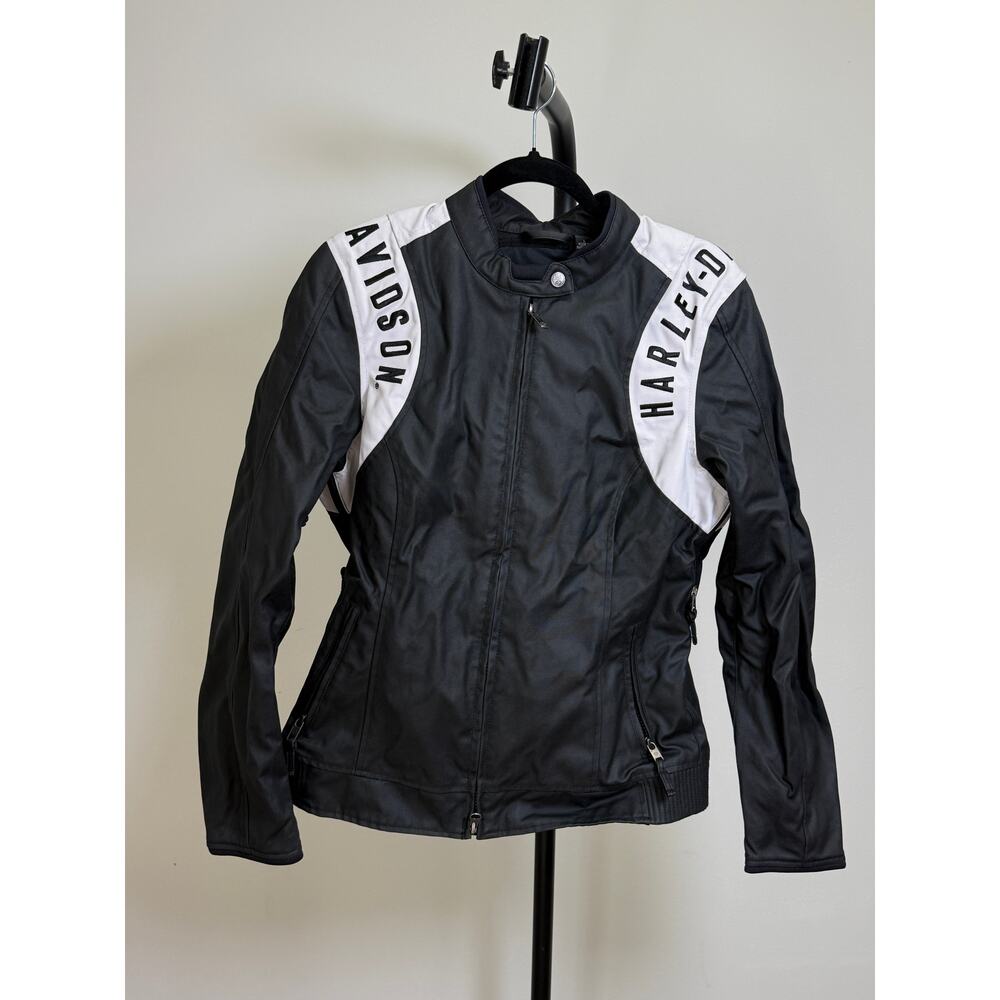 Harley-Davidson 120th Anniversary Women’s Black Moto Jacket Size Large - Picture 2 of 10